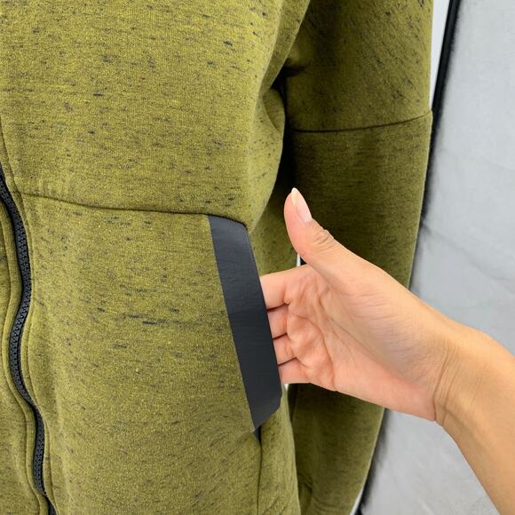 Nike Jacket Womens S Small Moss Black Tech Fleece Dropped Shoulders Full Zip - Picture 5 of 13